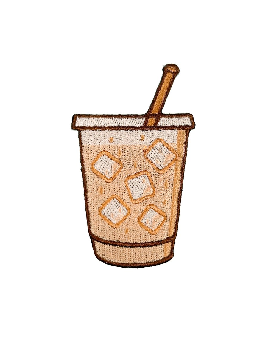 Iced Coffee Patch | Cold Brew Latte Embroidered Iron On - Diamonds & Rust