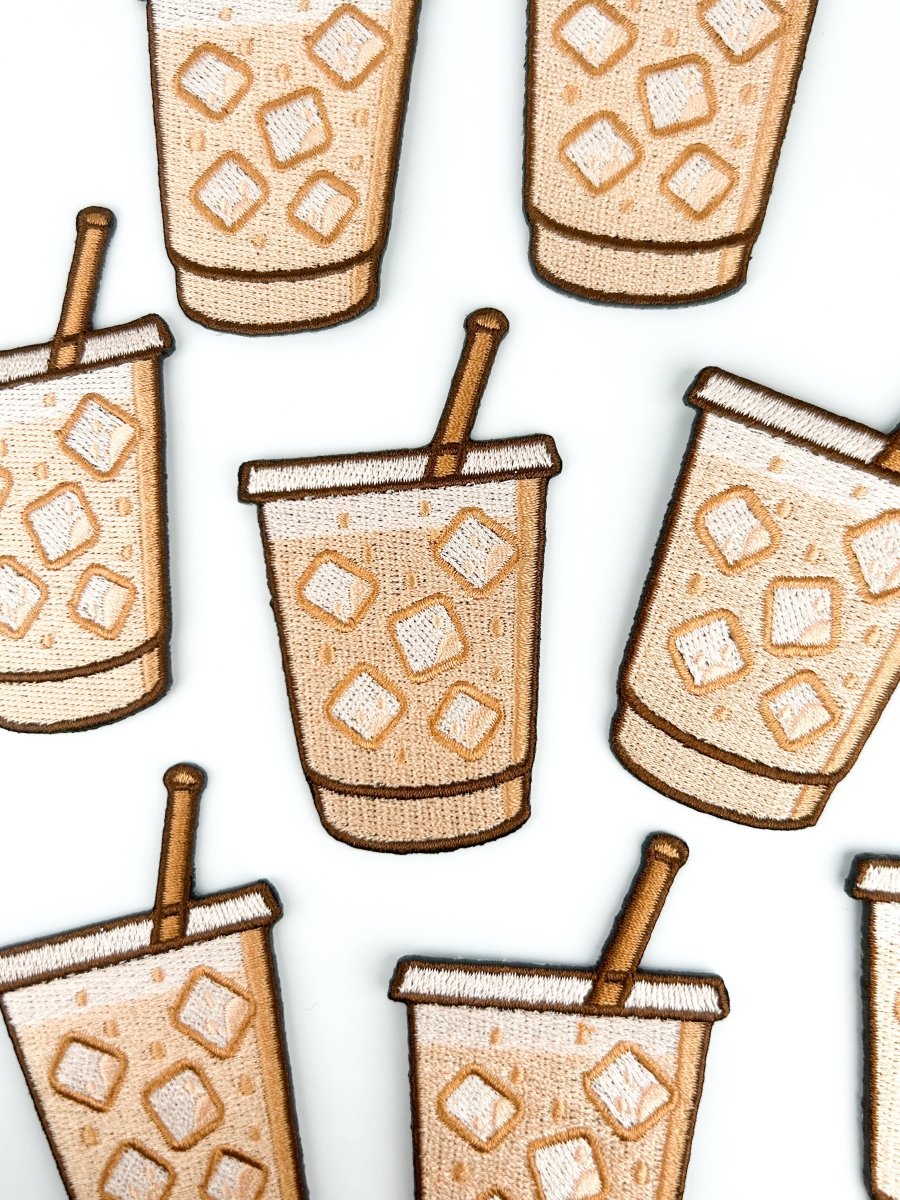 Iced Coffee Patch | Cold Brew Latte Embroidered Iron On - Diamonds & Rust