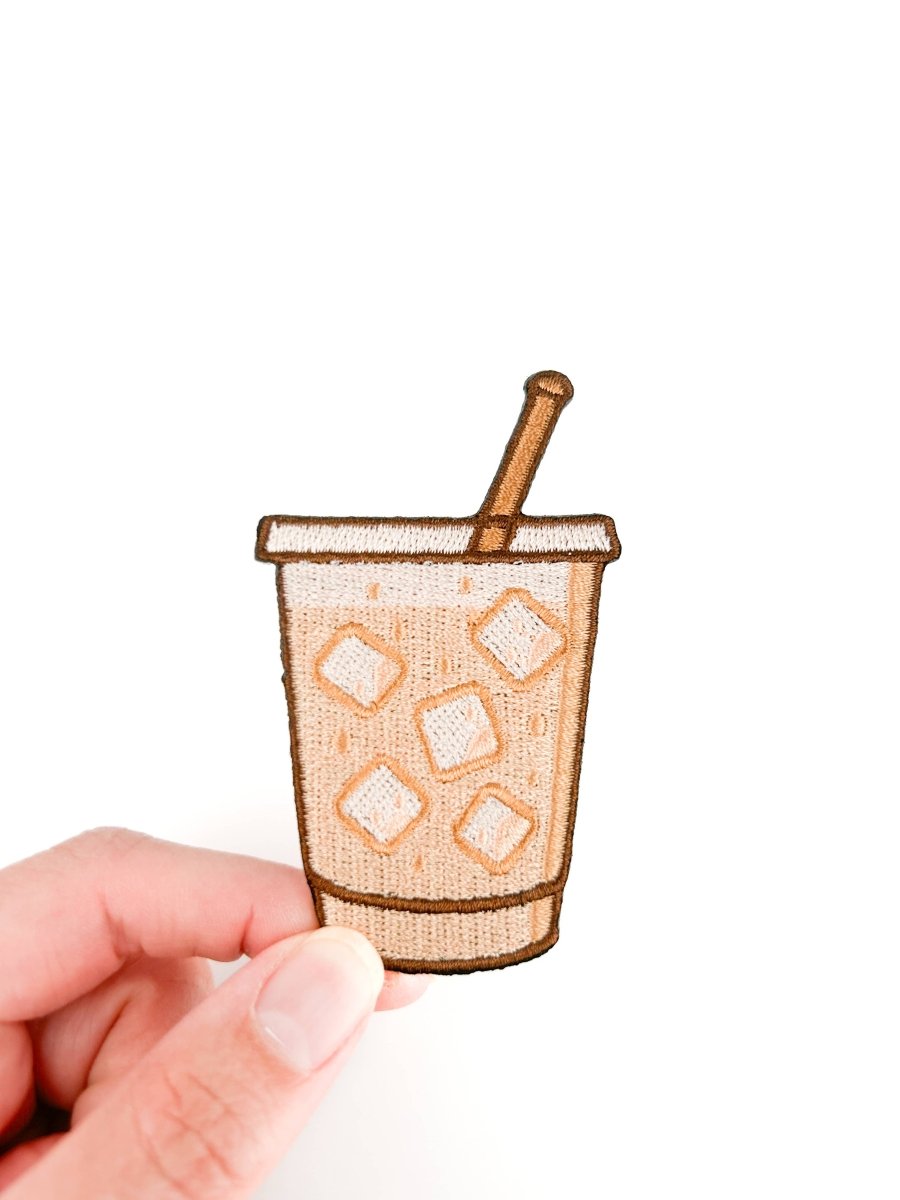 Iced Coffee Patch | Cold Brew Latte Embroidered Iron On - Diamonds & Rust