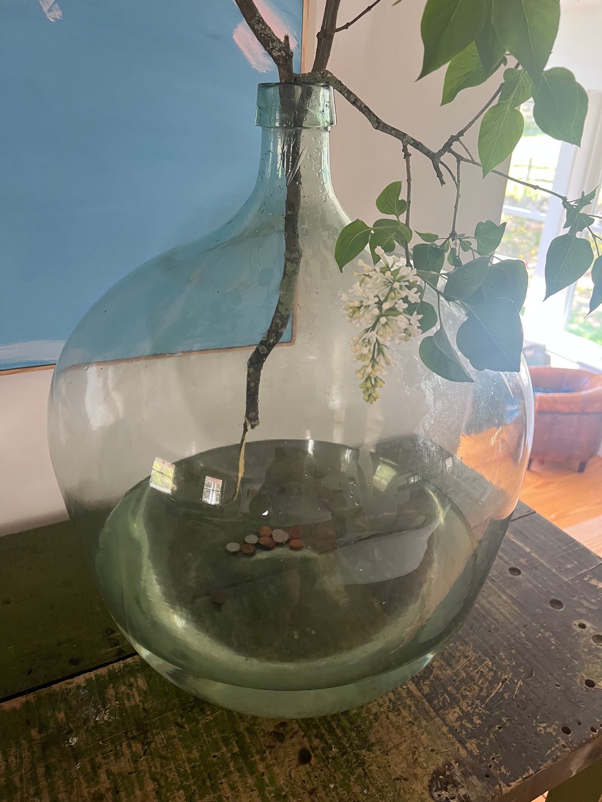 Vintage Glass Bottleneck Jug