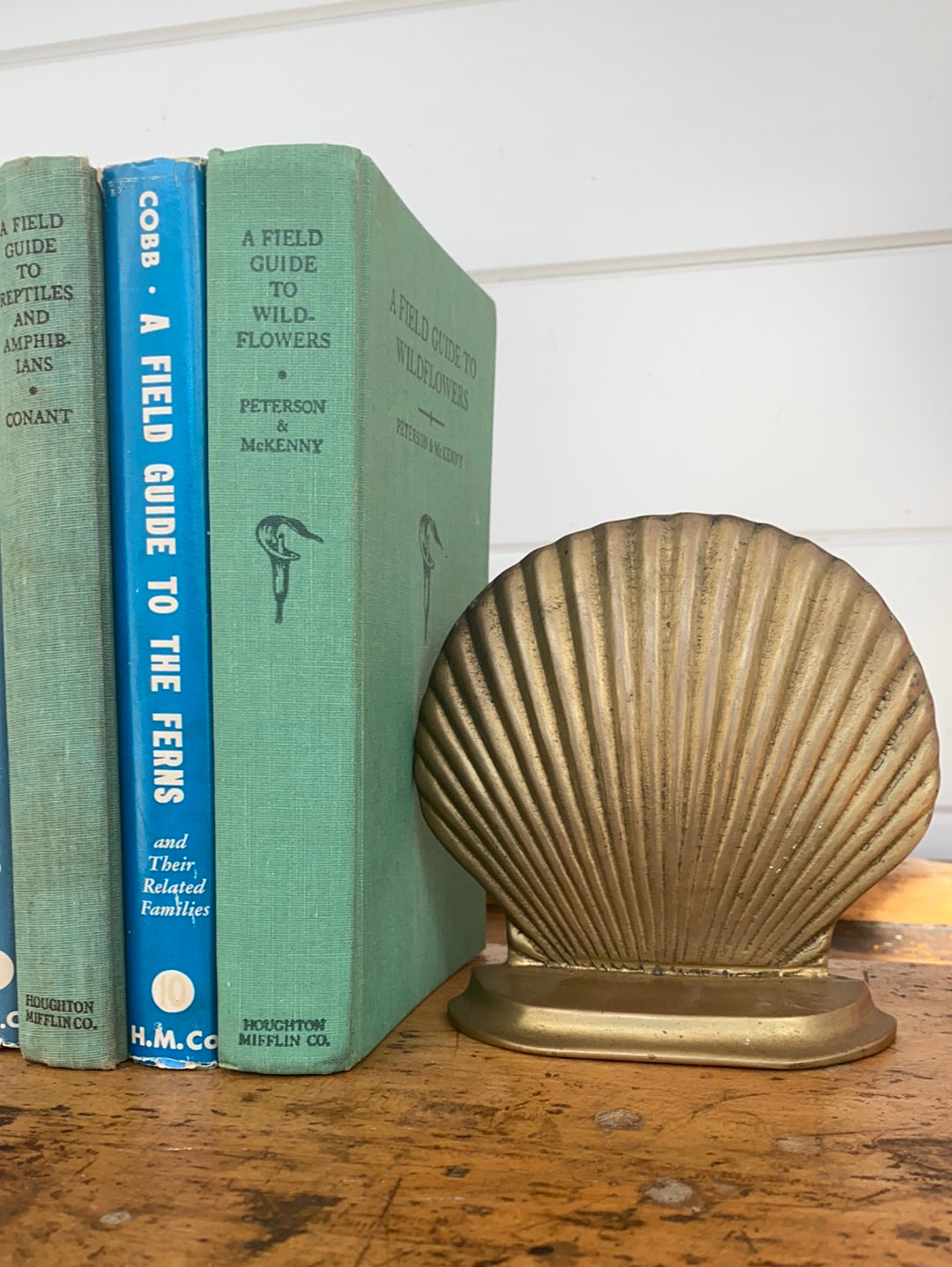 Vintage Brass Clam Bookends