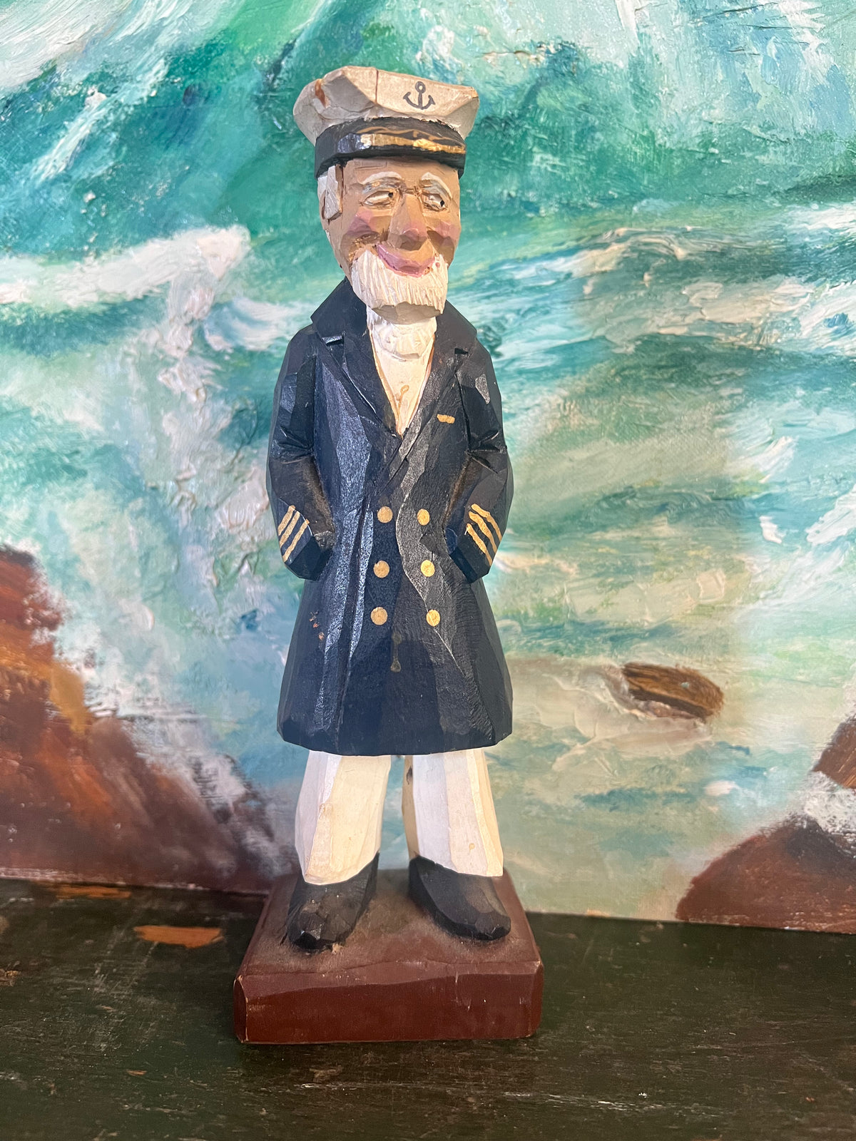 M Vintage Wooden Fisherman - Navy Coat