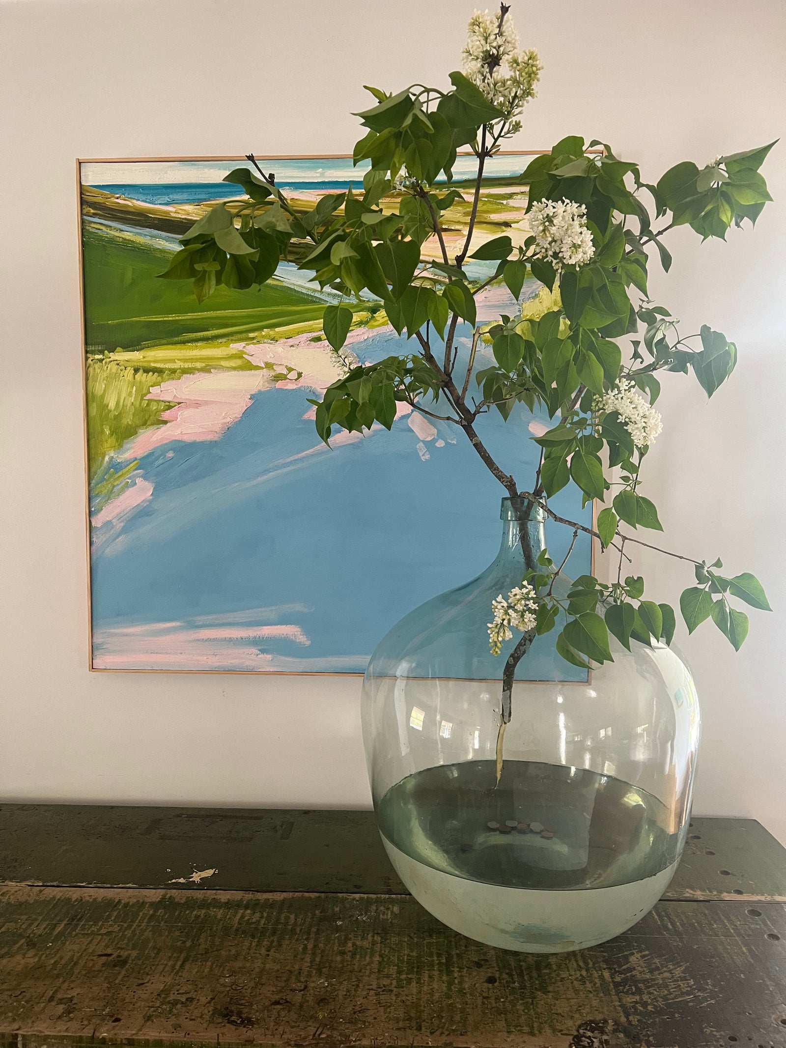 Vintage Glass Bottleneck Jug