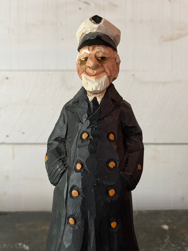 Vintage Wooden Sea Captain - Black Coat - Diamonds & Rust