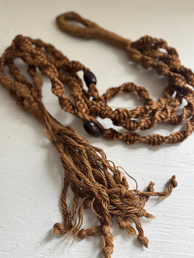 Jute Macrame Plant Hanger - Diamonds & Rust
