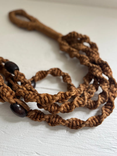 Jute Macrame Plant Hanger - Diamonds & Rust