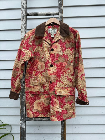 LL Bean Floral Canvas Barn Coat - Diamonds & Rust