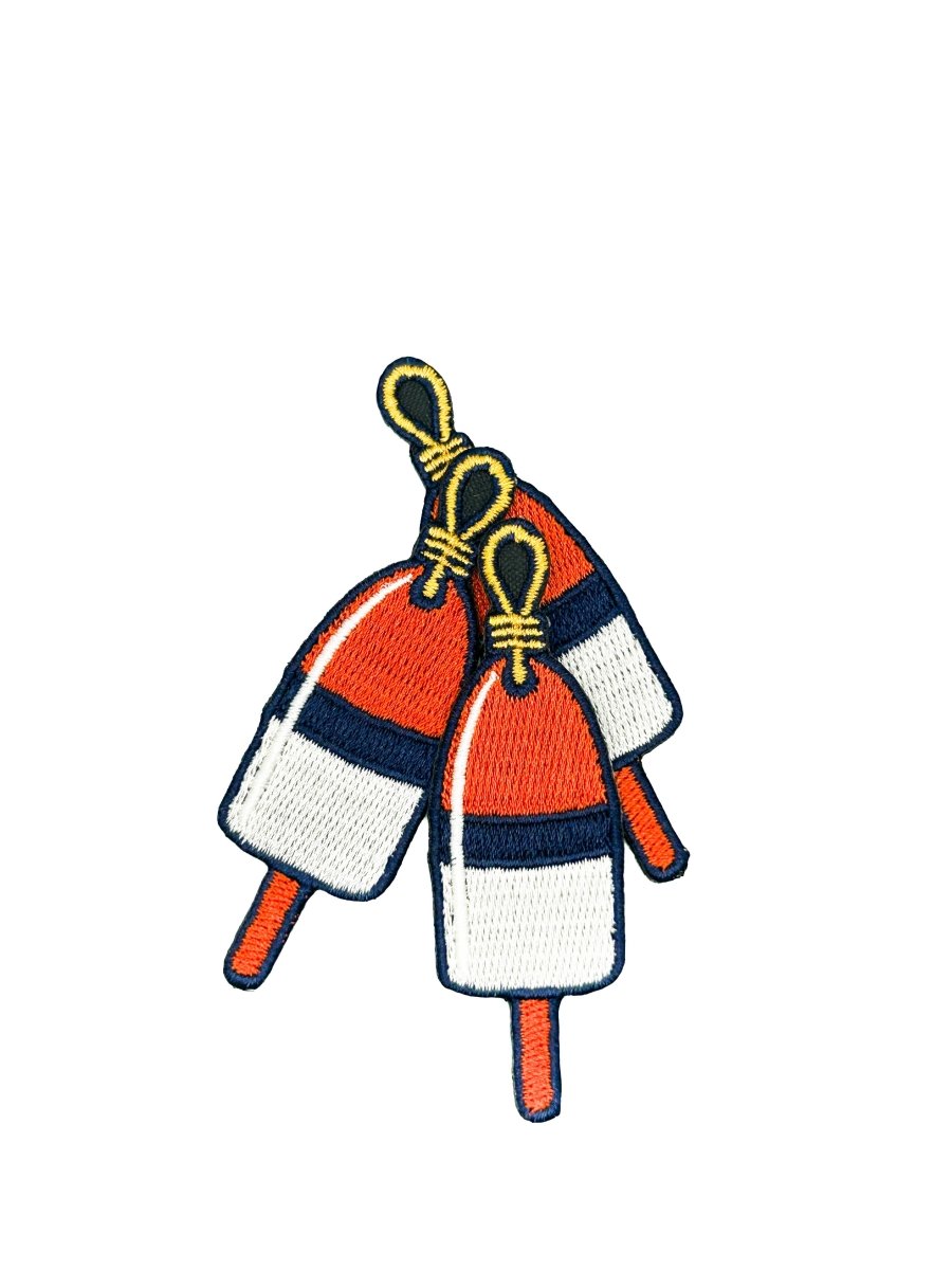 Lobster Buoy Embroidered Patch Coastal Nautical Buoy Patch - Diamonds & Rust