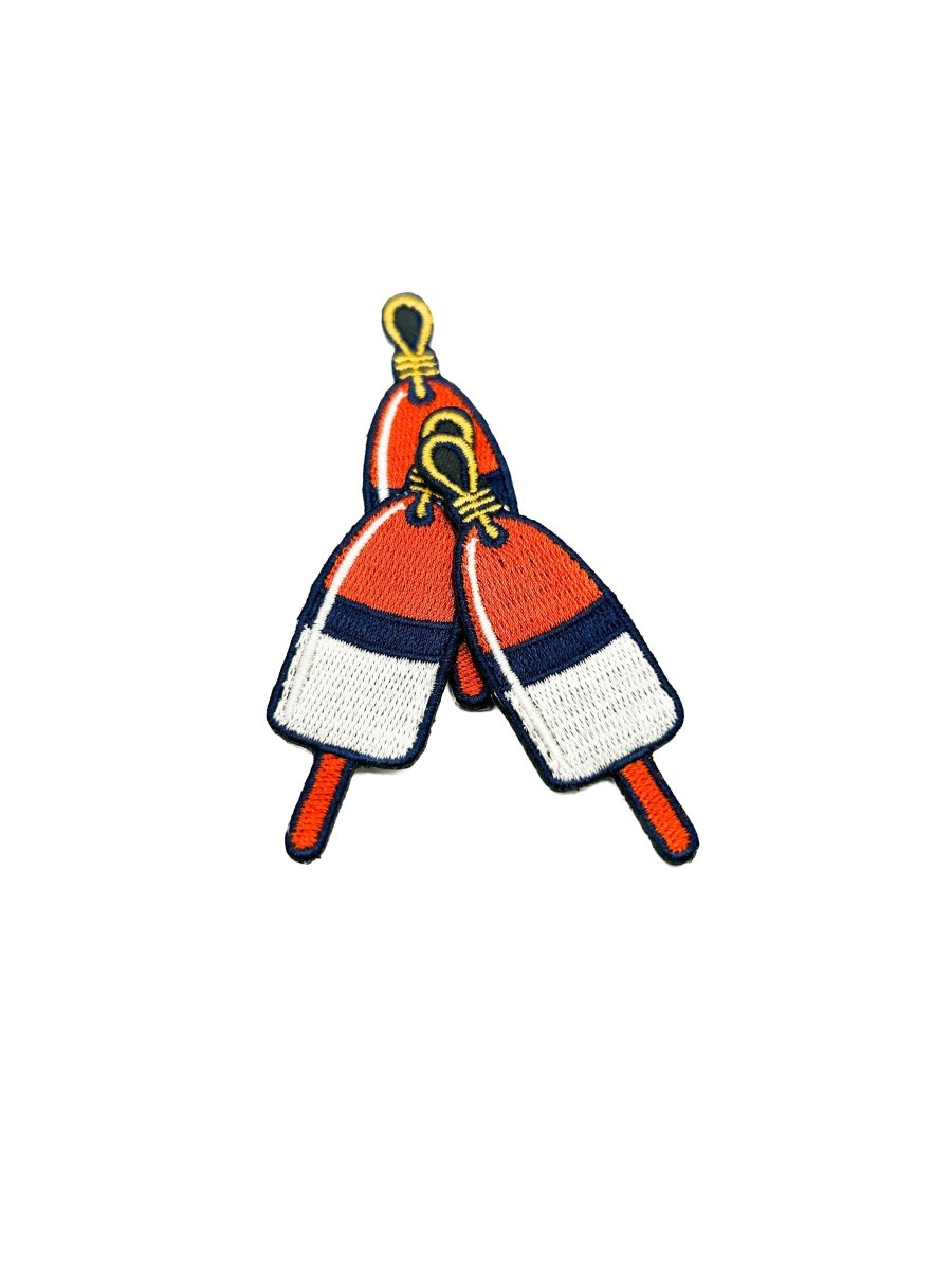 Lobster Buoy Embroidered Patch Coastal Nautical Buoy Patch - Diamonds & Rust