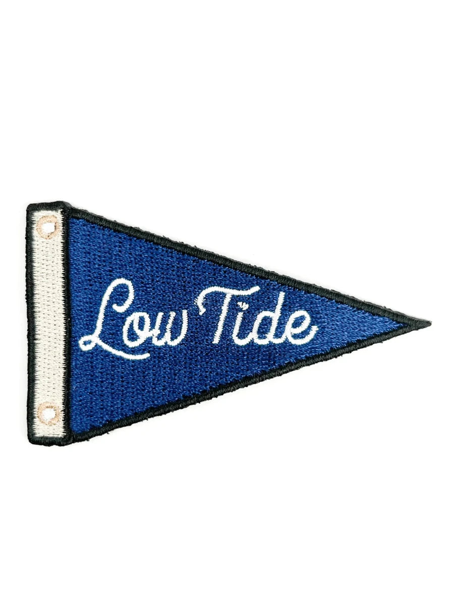 Low Tide Patch Nautical Sailing Pennant Embroidered Iron On - Diamonds & Rust