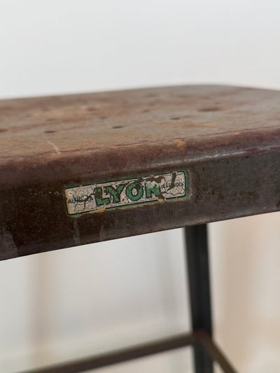 LYON Vintage Industrial Stool - Metal Distressed - Diamonds & Rust