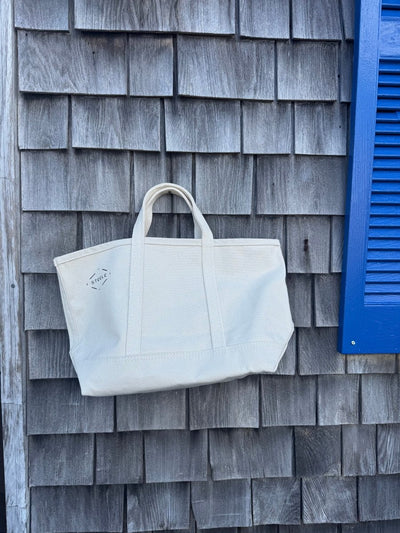 Natural Canvas Tote Bag - Small: Natural Canvas / 5" - Diamonds & Rust