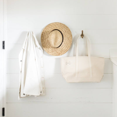 Natural Canvas Tote Bag - Small: Natural Canvas / 5" - Diamonds & Rust