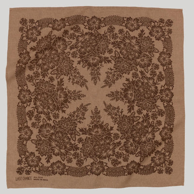 Natural Dye Silk Bandana - Brazil Nut Brown - Diamonds & Rust