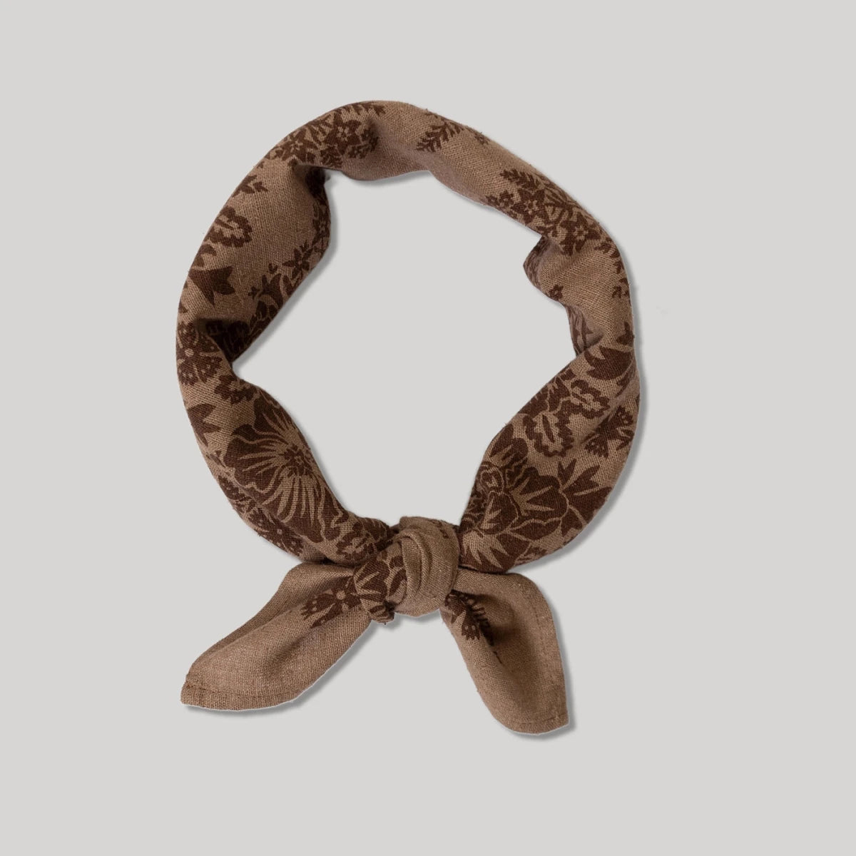Natural Dye Silk Bandana - Brazil Nut Brown - Diamonds & Rust