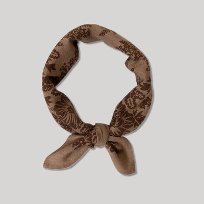 Natural Dye Silk Bandana - Brazil Nut Brown - Diamonds & Rust