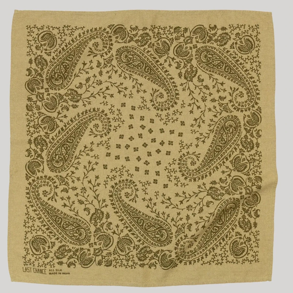 Natural Dye Silk Bandana - Chebula - Diamonds & Rust