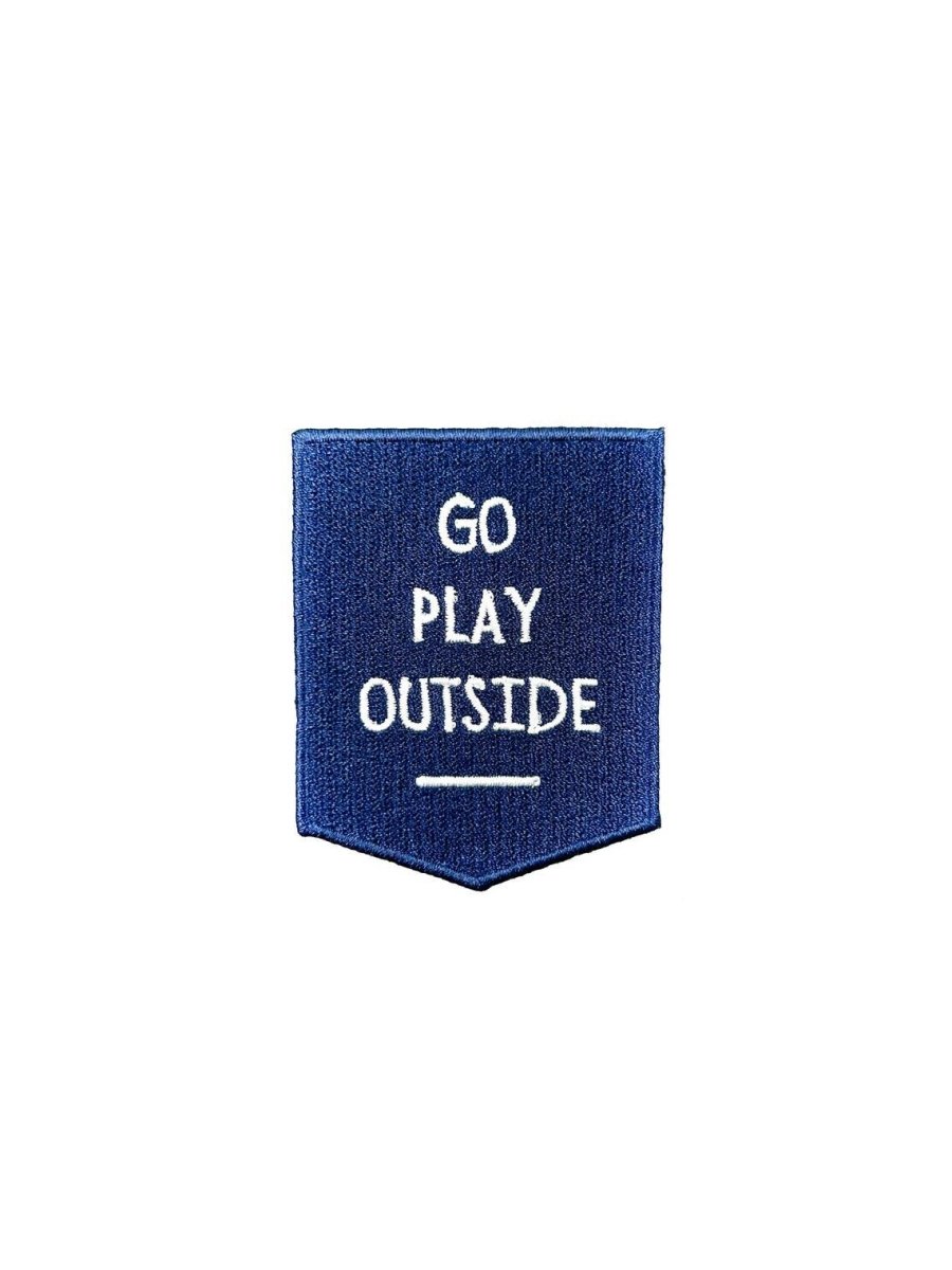 Navy Go Play Outside Iron-On Patch Embroidered Patch Nature - Diamonds & Rust