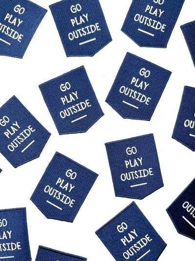 Navy Go Play Outside Iron-On Patch Embroidered Patch Nature - Diamonds & Rust