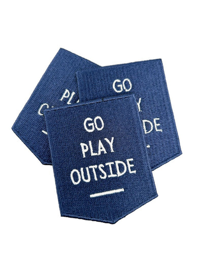Navy Go Play Outside Iron-On Patch Embroidered Patch Nature - Diamonds & Rust