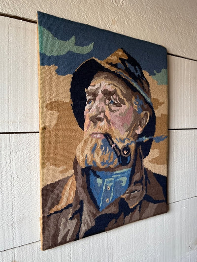 Needle Point Fisherman Portrait - Diamonds & Rust
