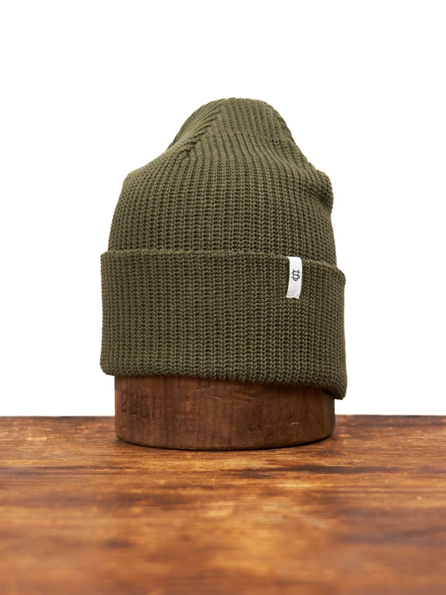 NEW Thicket Green Upcycled Cotton Watchcap: One Size - Diamonds & Rust