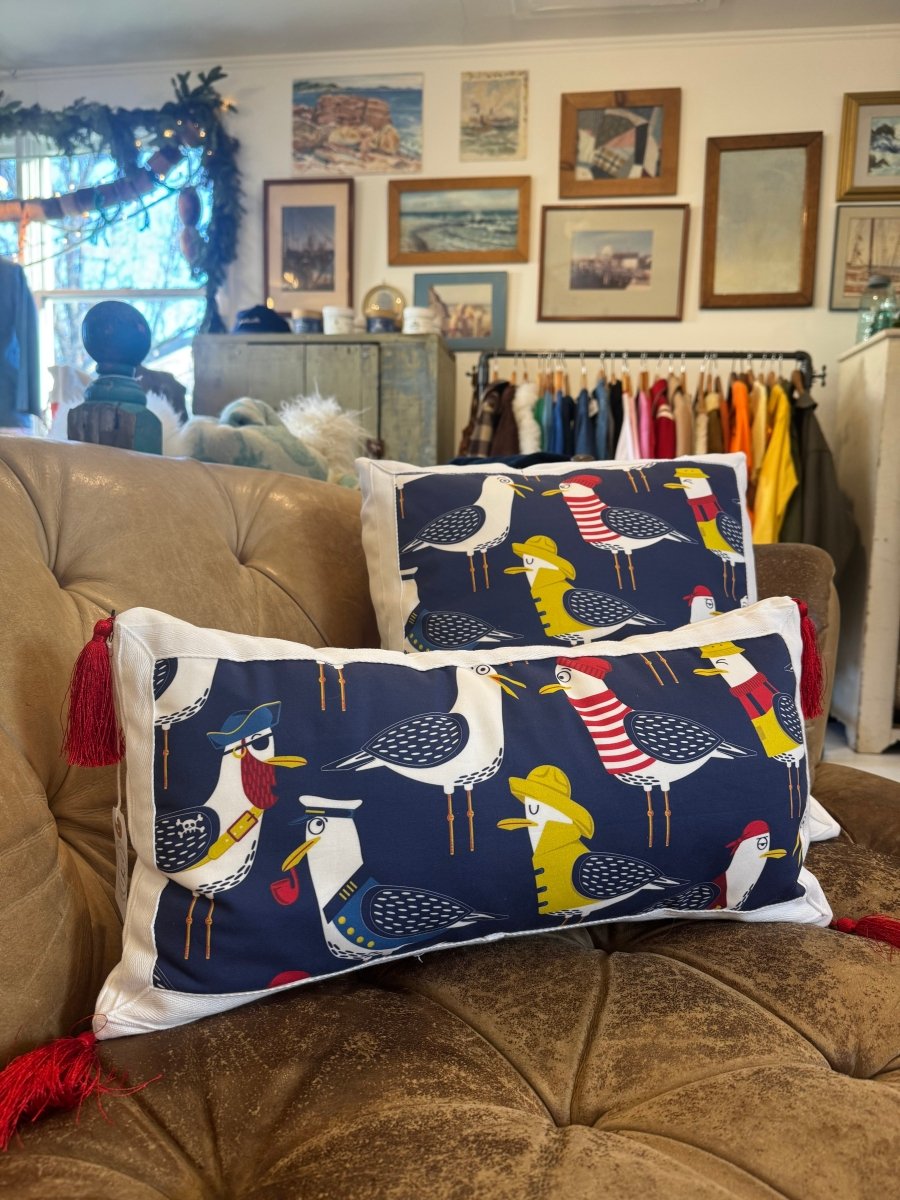 Old Salt Seagull Pillow - Diamonds & Rust