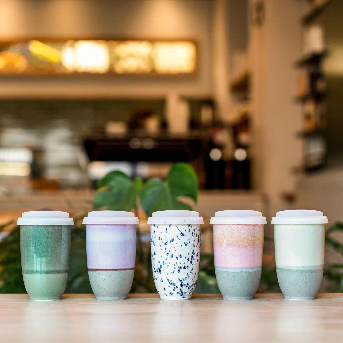 Orchid Ceramic Travel Mug – 12oz with Lid & Sleeve - Diamonds & Rust