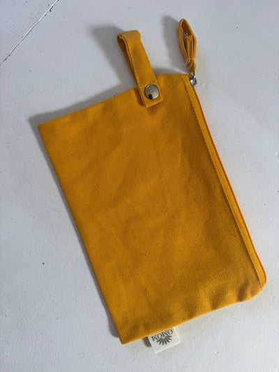 Organic Zip Pocket - Yellow - Diamonds & Rust