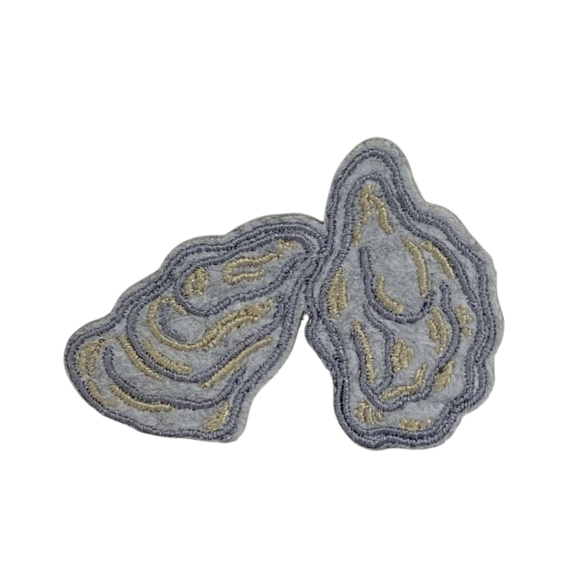 Oyster Pair, Clams, Seafood, Flower, Iron on Patch - Diamonds & Rust
