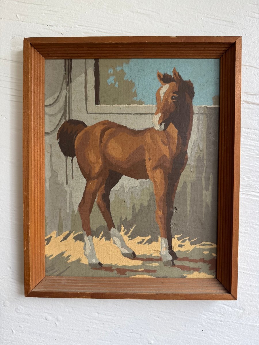 Paint By Numbers Horse - Brown Pony Tail - Diamonds & Rust