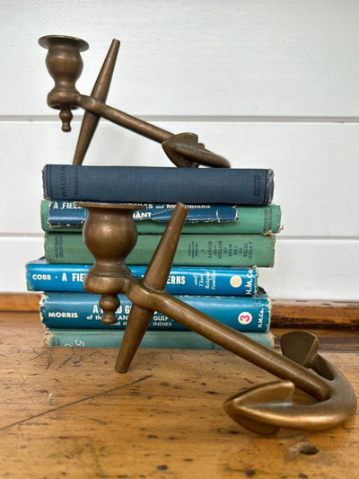 Pair of Brass Anchors - Diamonds & Rust
