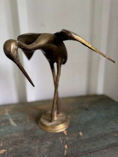 Pair of Vintage Brass Cranes - Diamonds & Rust