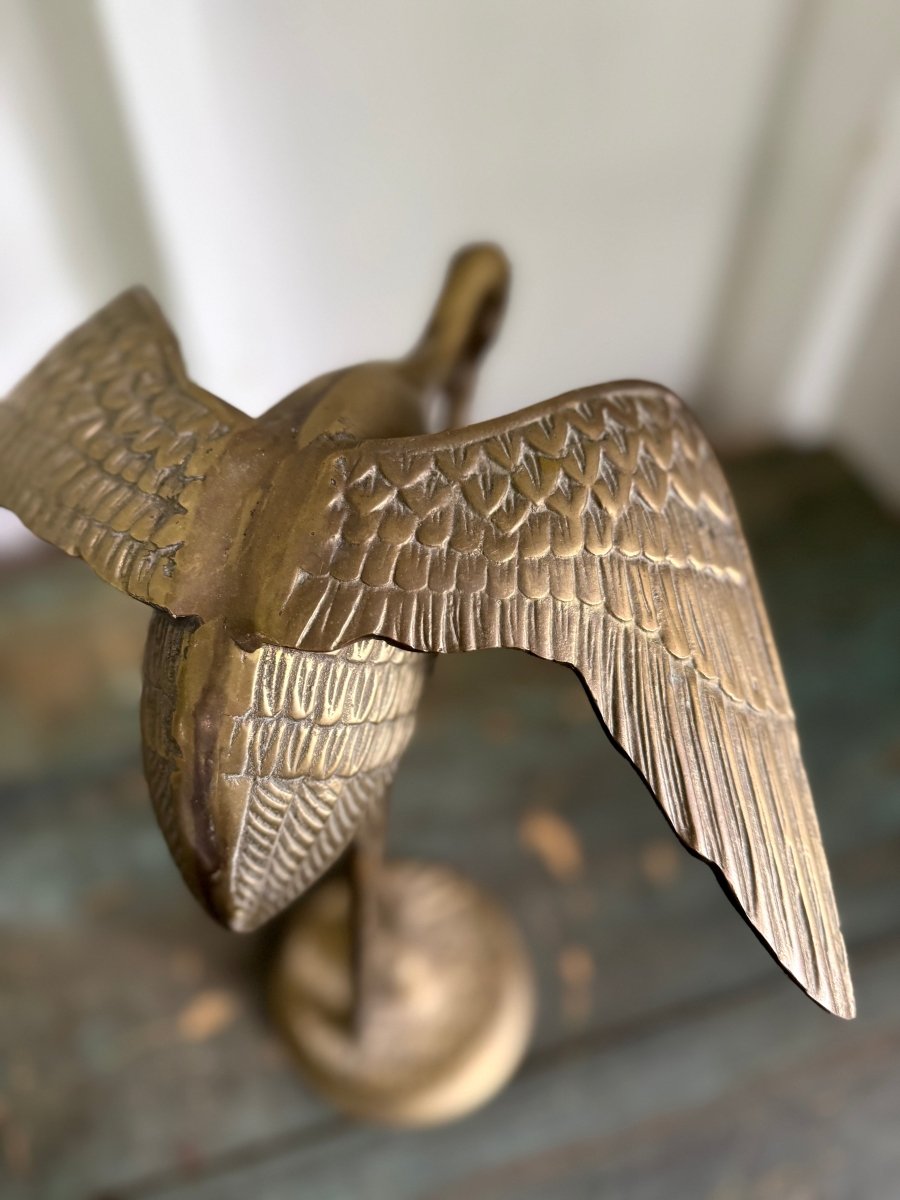 Pair of Vintage Brass Cranes - Diamonds & Rust