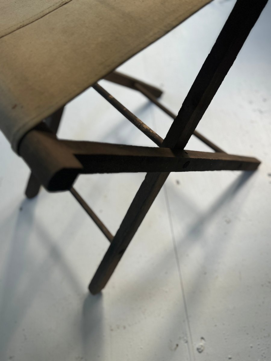 Pair of Vintage Camp Stools - Diamonds & Rust