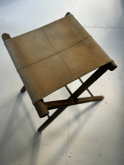 Pair of Vintage Camp Stools - Diamonds & Rust