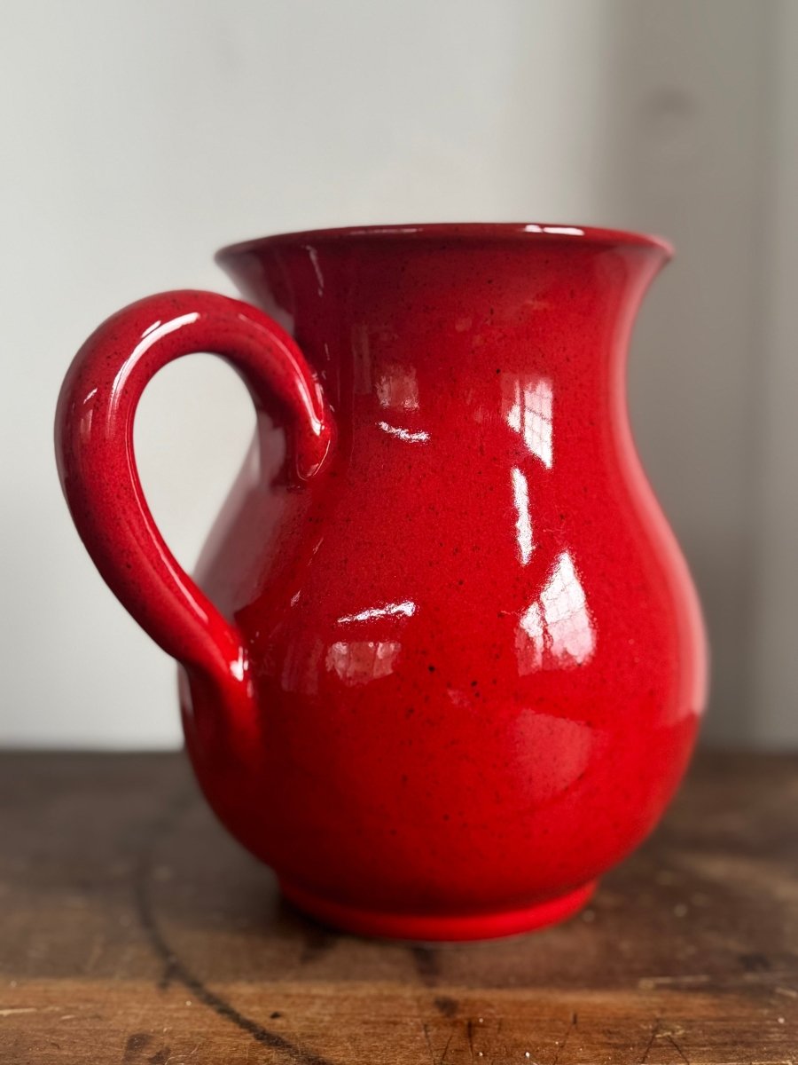 Red Ceramic Pitcher - Diamonds & Rust