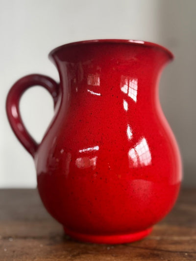 Red Ceramic Pitcher - Diamonds & Rust