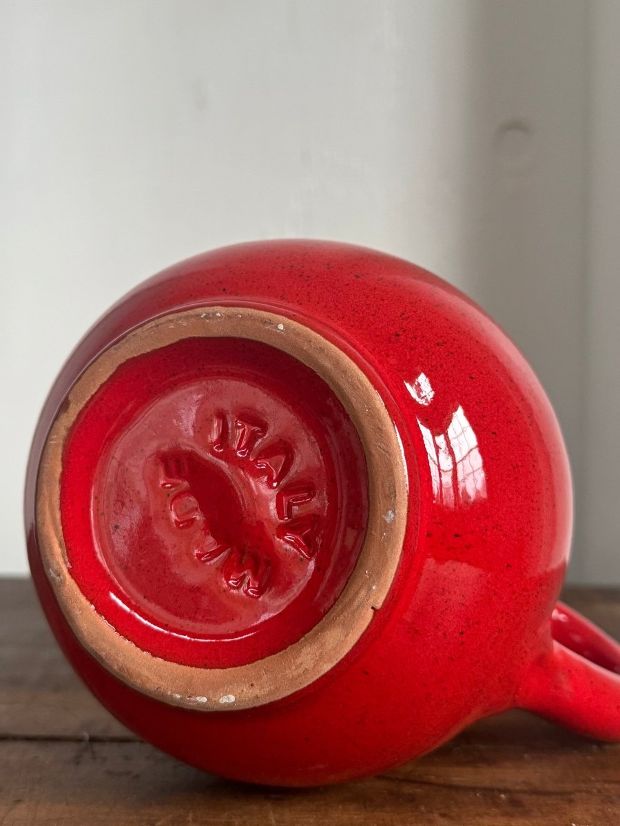Red Ceramic Pitcher - Diamonds & Rust