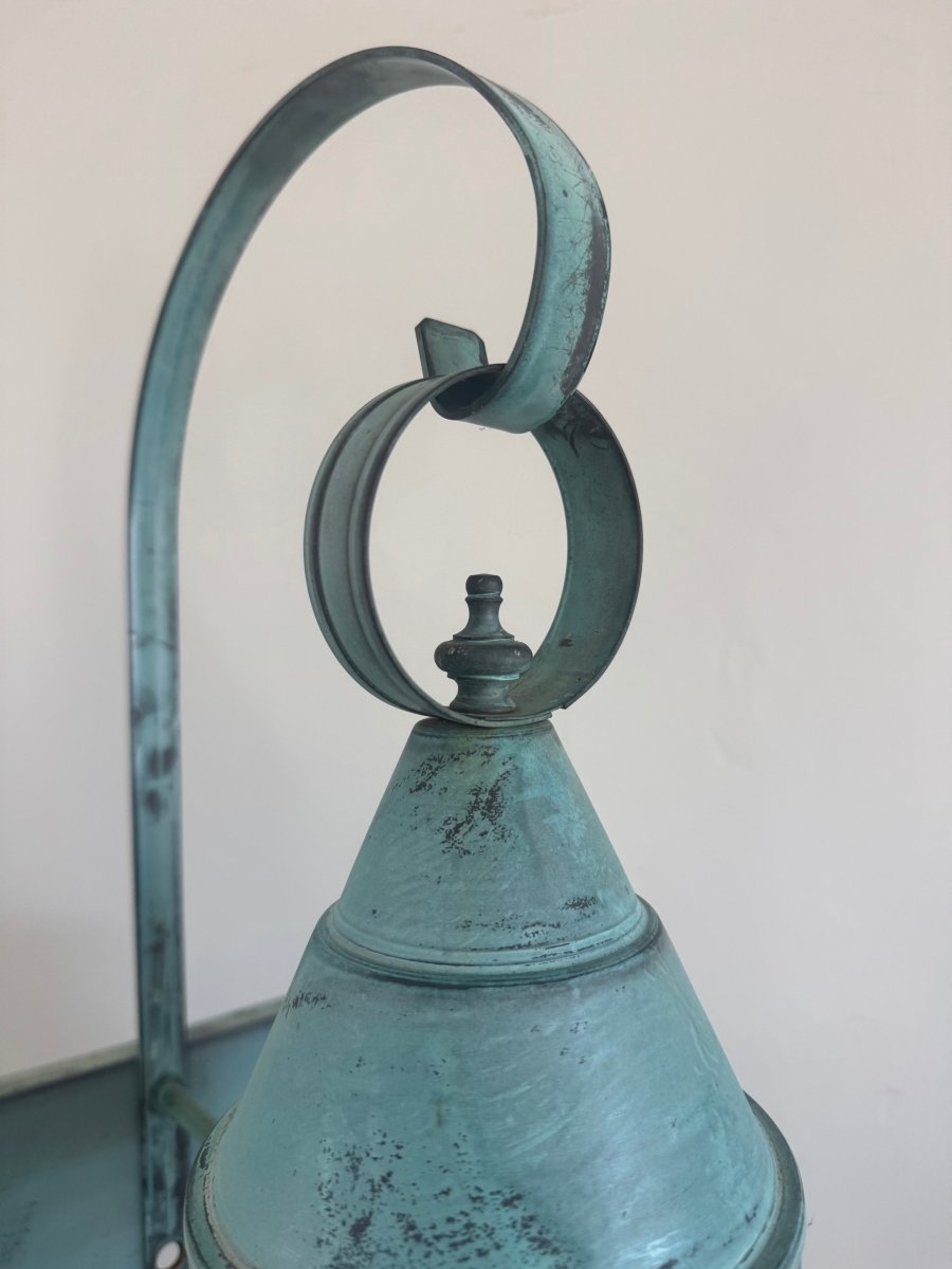 Salvaged Onion Lamp - Wall Mount - Copper Patina - Diamonds & Rust