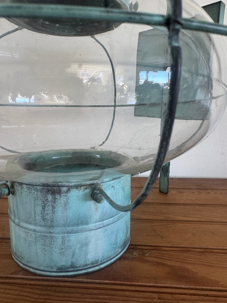 Salvaged Onion Lamp - Wall Mount - Copper Patina - Diamonds & Rust