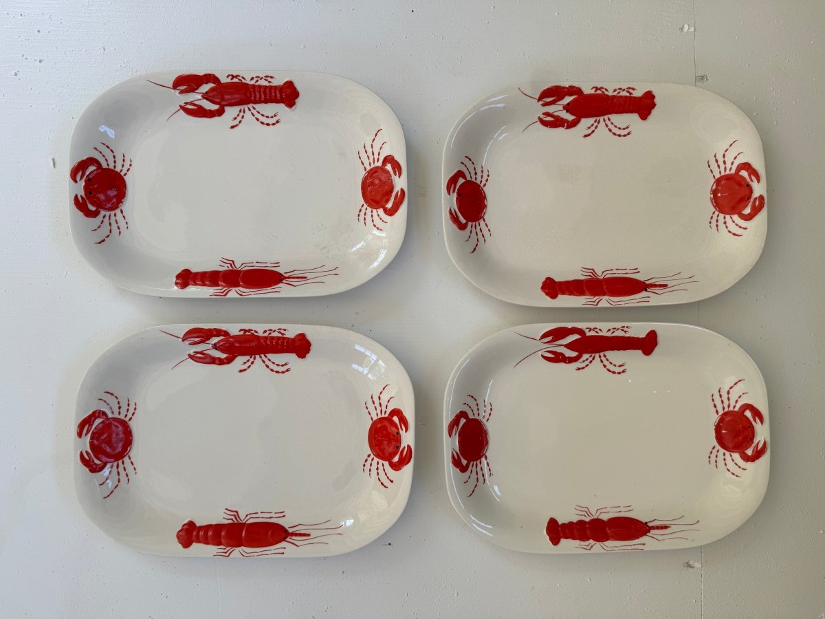 Set of Four Lobster + Crab Serving Dishes - Diamonds & Rust