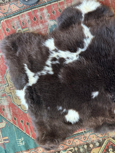 Sheep Skin - Brown + White Spots - Diamonds & Rust
