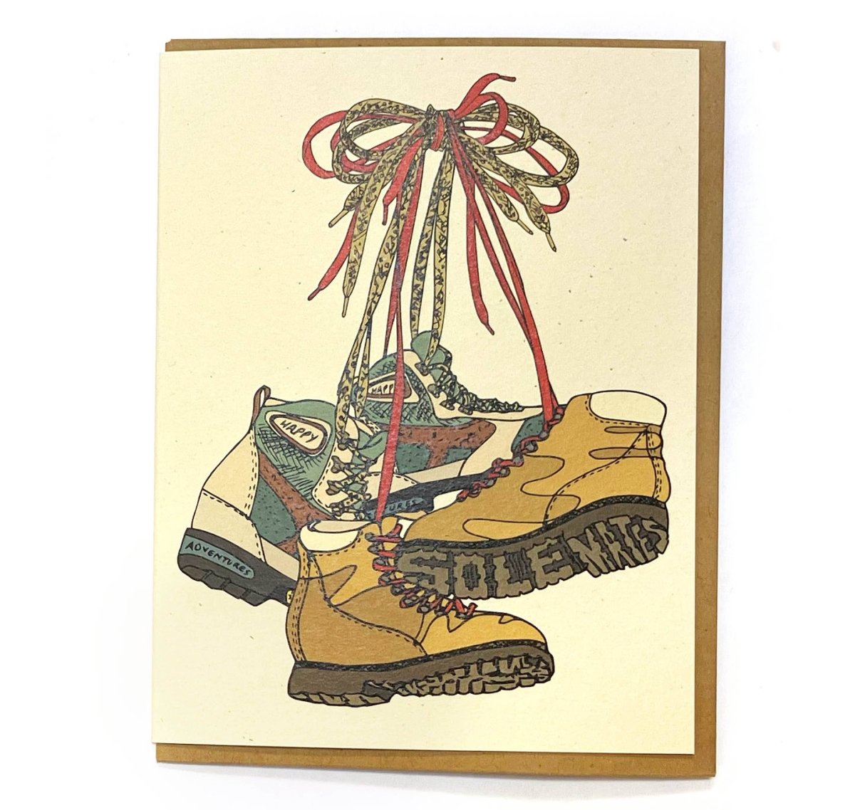Sole Mates Hiking Boots Card - Diamonds & Rust