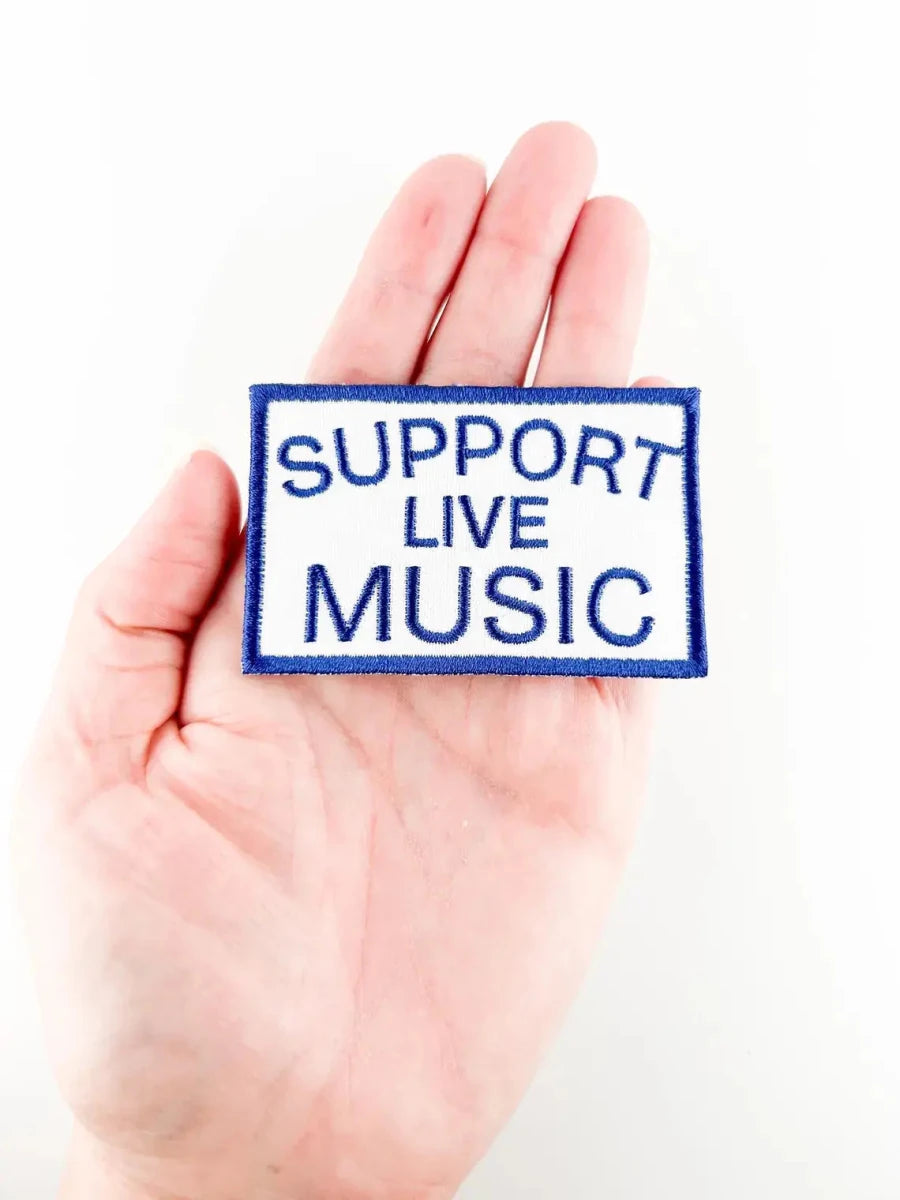 Support Live Music Embroidered Iron On Patch - Diamonds & Rust