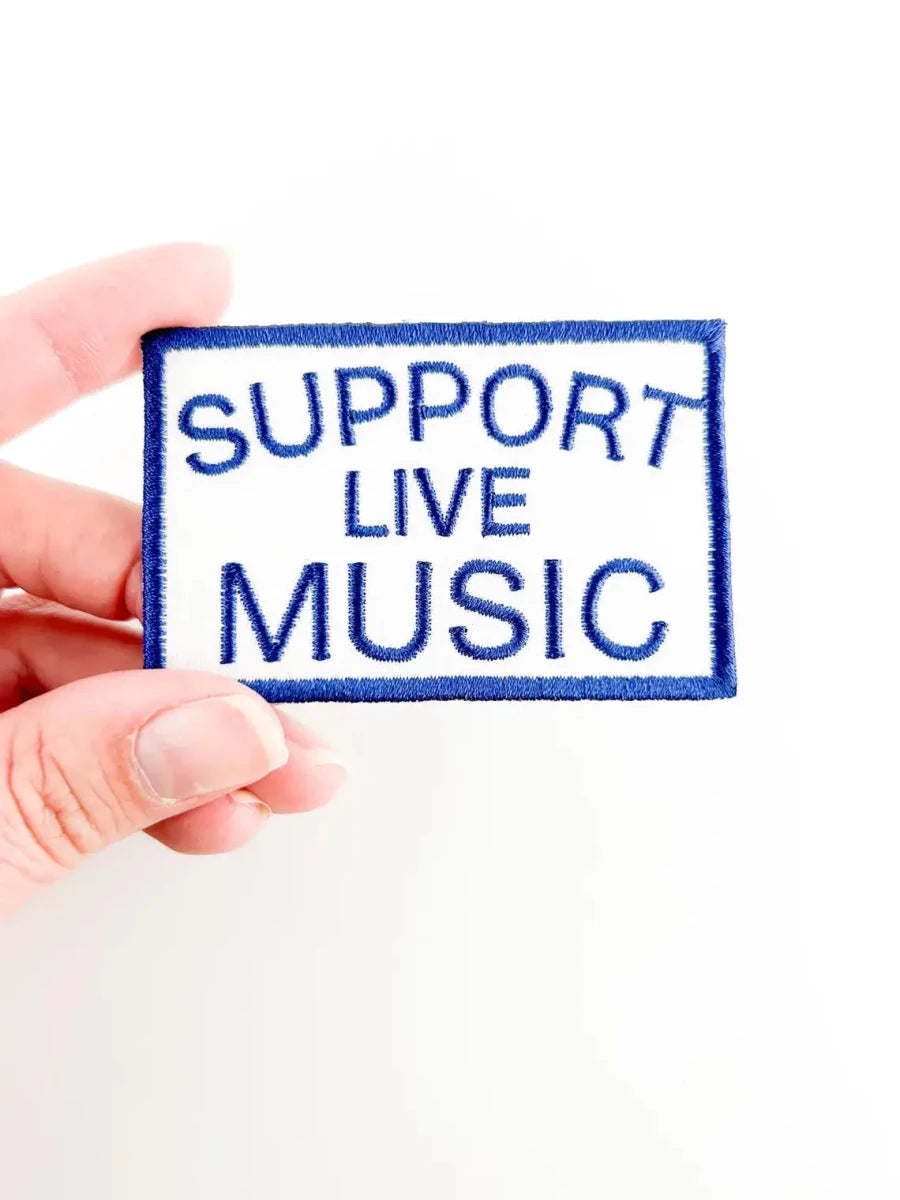 Support Live Music Embroidered Iron On Patch - Diamonds & Rust