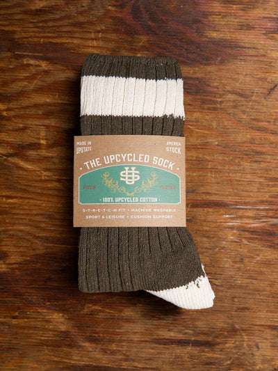 The Upcycled Sock: OLIVE DRAB - Diamonds & Rust