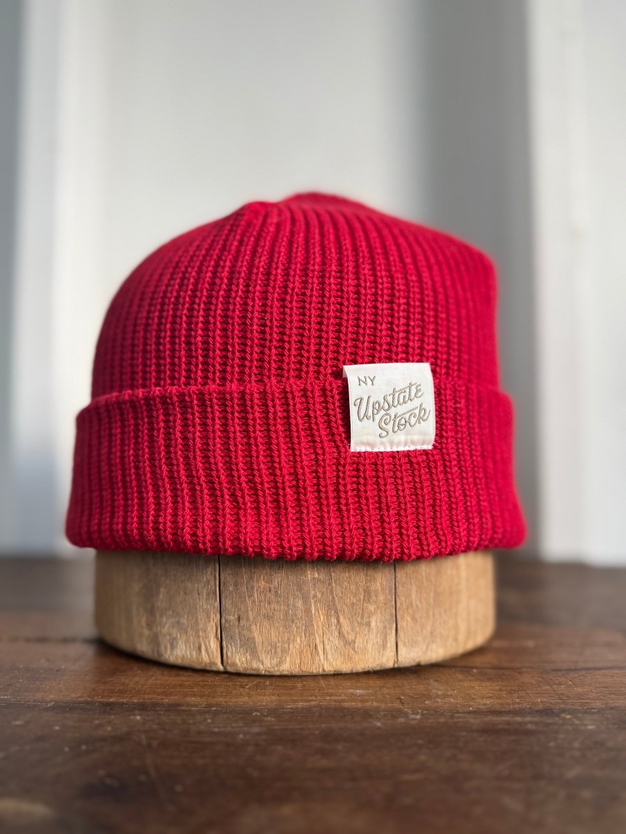 Upcycyled Cotton Watchcap - Cherry Red - Diamonds & Rust