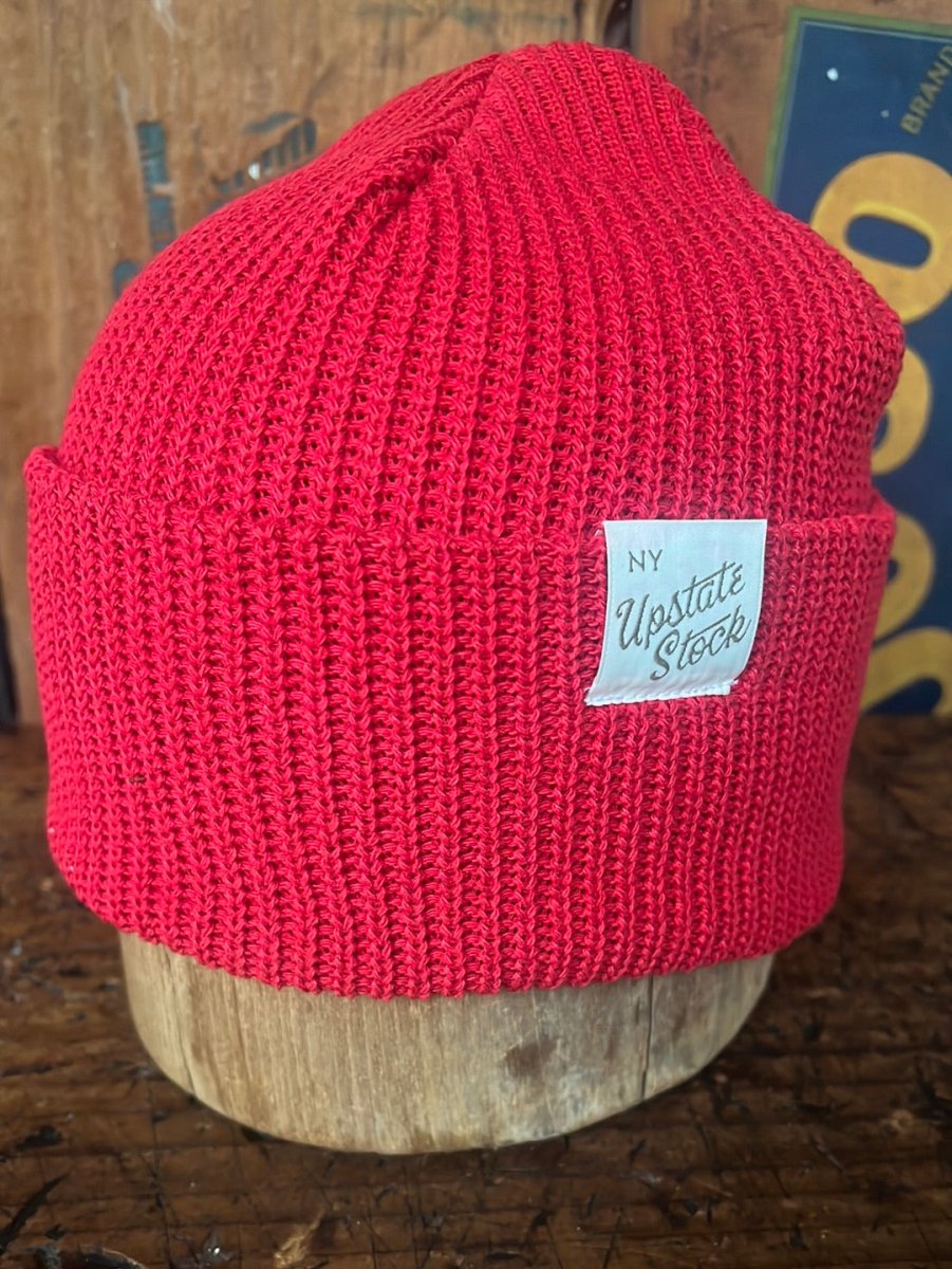 Upcycyled Cotton Watchcap - Cherry Red - Diamonds & Rust