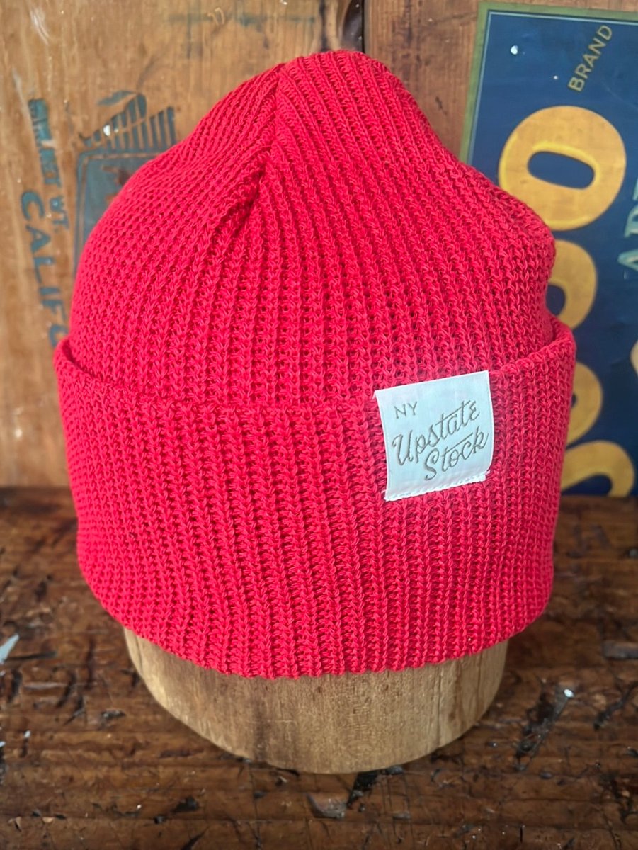 Upcycyled Cotton Watchcap - Cherry Red - Diamonds & Rust